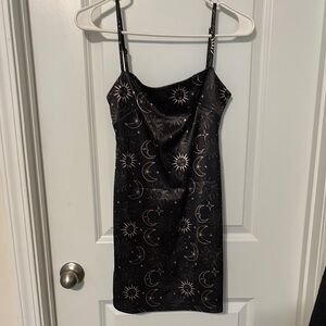 Urban outfitters Elegant Black Celestial Print Dress